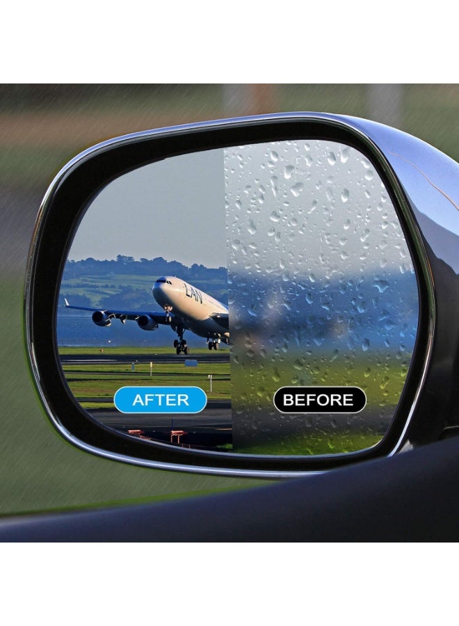 Generic 2 Pieces Car Mirror Film Anti-Fog Car Rear View Mirror Film Rainproof Waterproof Car Rain Film Car Window Clear Sticker with Toolkit for Car Rear View Mirrors  - Image 1