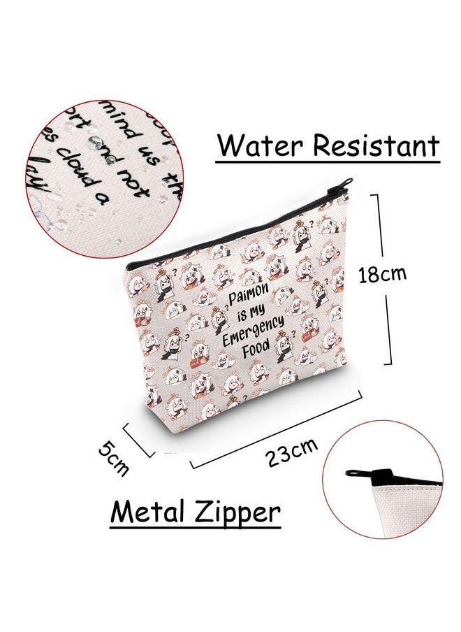 JXGZSO Anime Inspired Novelty Cosmetic Bag Paimon Is My Emergency Food Traveller Gift Anime Lover Gift (Paimon Bag)  - Image 2