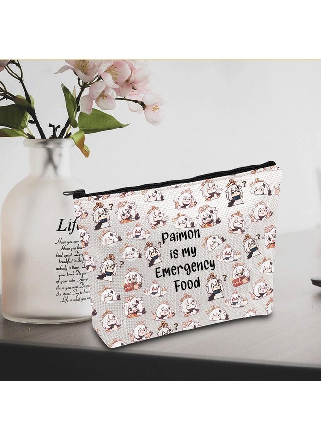 JXGZSO Anime Inspired Novelty Cosmetic Bag Paimon Is My Emergency Food Traveller Gift Anime Lover Gift (Paimon Bag)  - Image 4