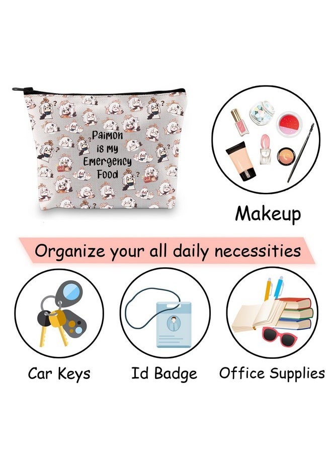 JXGZSO Anime Inspired Novelty Cosmetic Bag Paimon Is My Emergency Food Traveller Gift Anime Lover Gift (Paimon Bag)  - Image 5