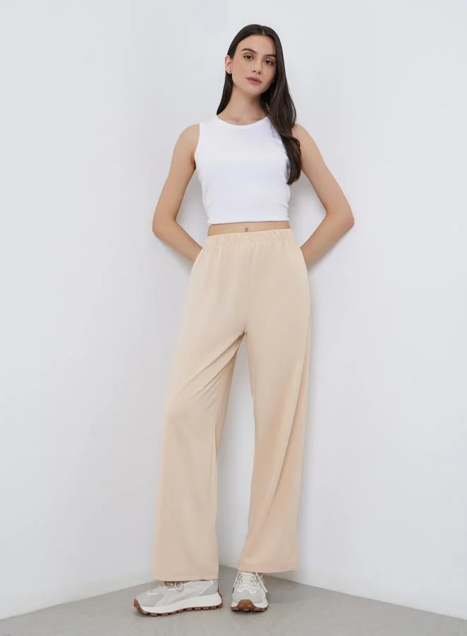 Take Two Take Two Back Pocket Printed Pants with Elasticated Waistband