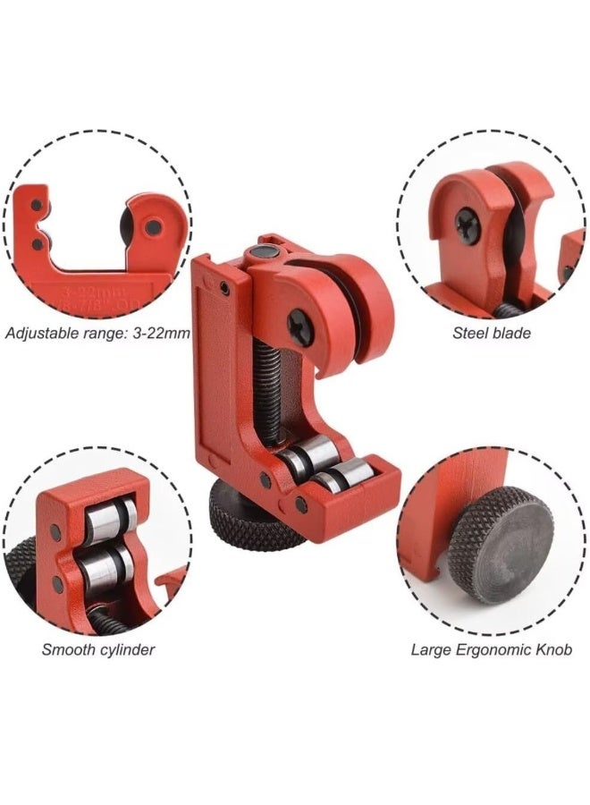 Mini Tube Cutter for 3-22mm Pipes, Adjustable Zinc Alloy Cutter Tool for Copper Aluminum  Brass PVC Pipes - Image 4
