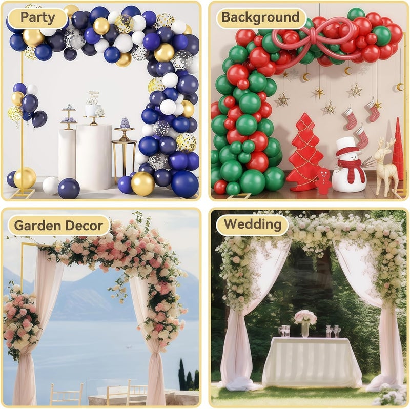 GIB cleaningtool GIB 6.5FT Heavy Duty Wedding Arch Backdrop Square Metal Frame Balloon Arch Decoration - Gold Photo Booth Background Decor for Baby Shower Birthday Parties - Image 4