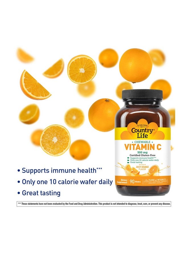 Country Life Vitamin C 500g High Potency - 90 Chewable Tablets, Immune Support - Vegan, Non-GMO, 90 Day Supply - Image 2