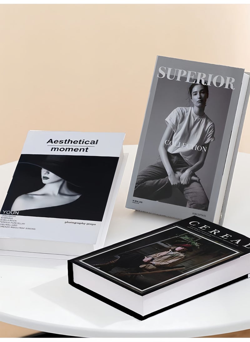 3 Pack Faux Books for Decoration, Modern Fashion Decorative Books Set for Coffee Table, Bookshelf, Living Room Decor - Image 1
