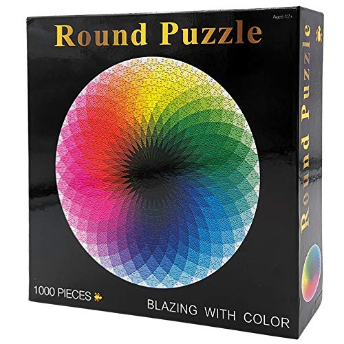 Moruska 1000 Piece Puzzles for Adults Teen Gradient Color Rainbow Large Round Jigsaw Puzzle Difficult and Challenge - Image 1