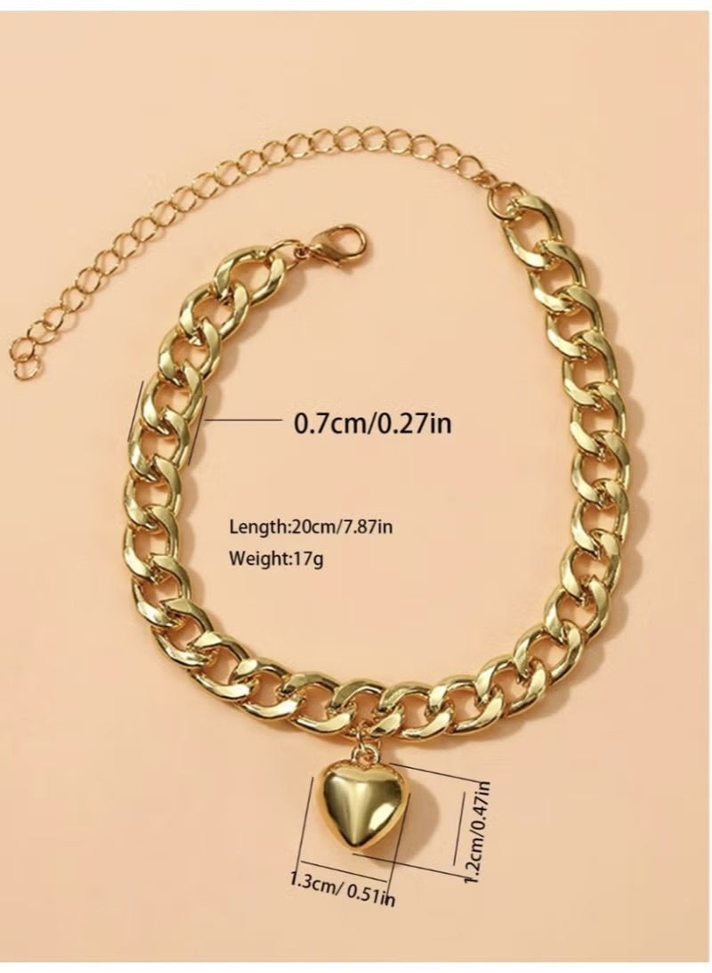 An Elegant 18K Gold Plated Stainless Steel Anklet Featuring A Minimal Heart Charm — Perfect For Daily Wear Or Gifting. - Image 2