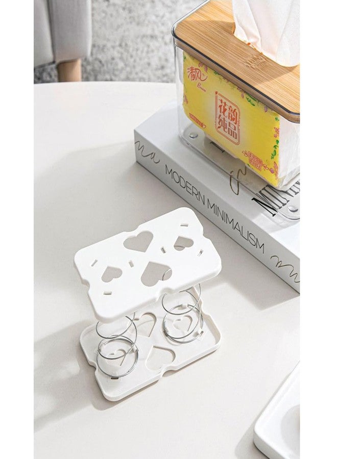 ZYAMY 2PCS White Paper Towel Dispenser Tissue Box Spring Loaded Lift Support Tissue Holder Tissue Box Holder for Office Home Kitchen Toilet - Image 4