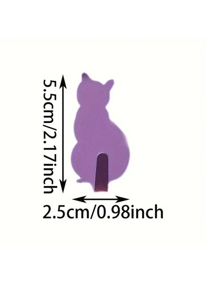 Blue Cat Shaped Self Adhesive Hooks 4pcs No Drill Easy Install for Keys Towels - Image 4