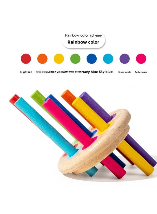 Children's Color Classification Cup Children's Color Cognitive Shape Matching Classification Bucket Teaching Aids Wooden Educational Toys-Color:Color Stick Classification Tube Rubber Wood  - Image 5