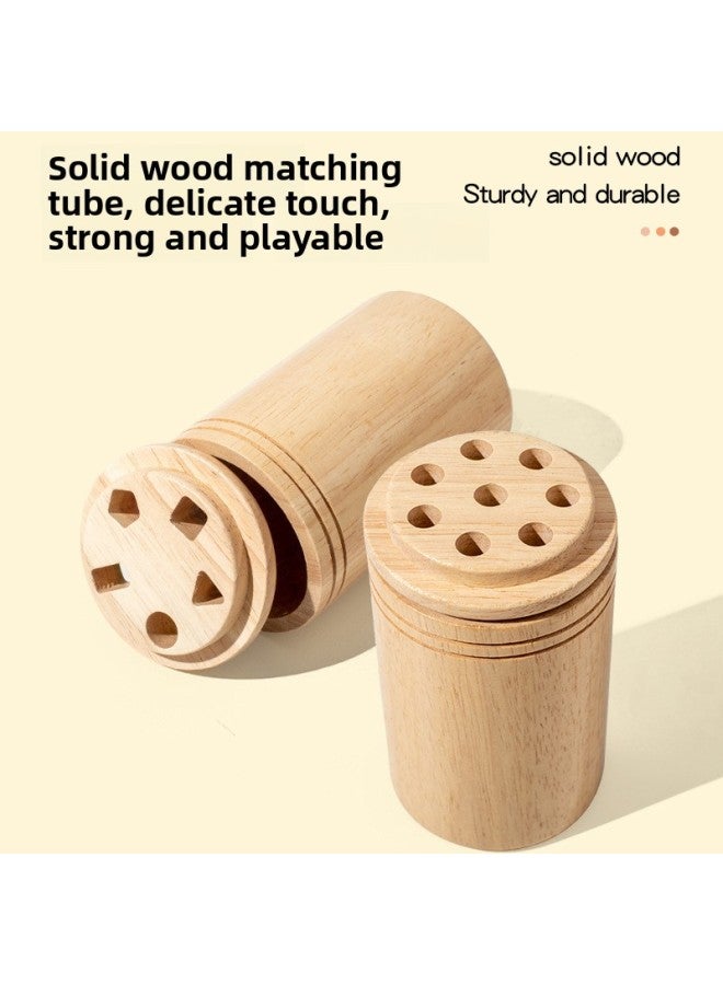Children's Color Classification Cup Children's Color Cognitive Shape Matching Classification Bucket Teaching Aids Wooden Educational Toys-Color:Color Stick Classification Tube Rubber Wood  - Image 3