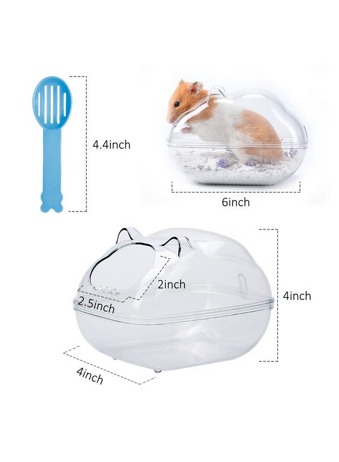 PDFans حاوية حمام رمل للهامستر وصندوق فضلات الحيوانات الصغيرة وحوض استحمام وحمام المخلوقات مع مغرفة وملحقات للفئران والقنفذ والليمينغ والجربوع أو الحيوانات الأليفة الصغيرة الأخرى - Image 5