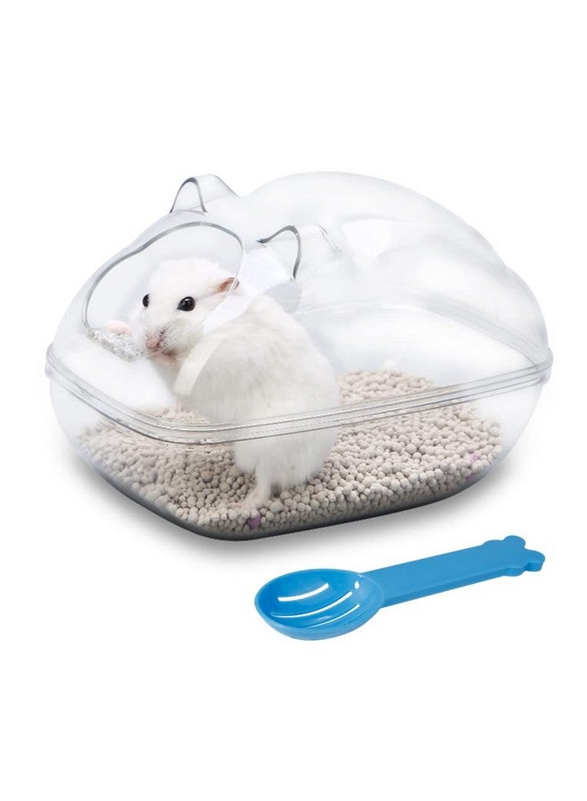 PDFans حاوية حمام رمل للهامستر وصندوق فضلات الحيوانات الصغيرة وحوض استحمام وحمام المخلوقات مع مغرفة وملحقات للفئران والقنفذ والليمينغ والجربوع أو الحيوانات الأليفة الصغيرة الأخرى - Image 1