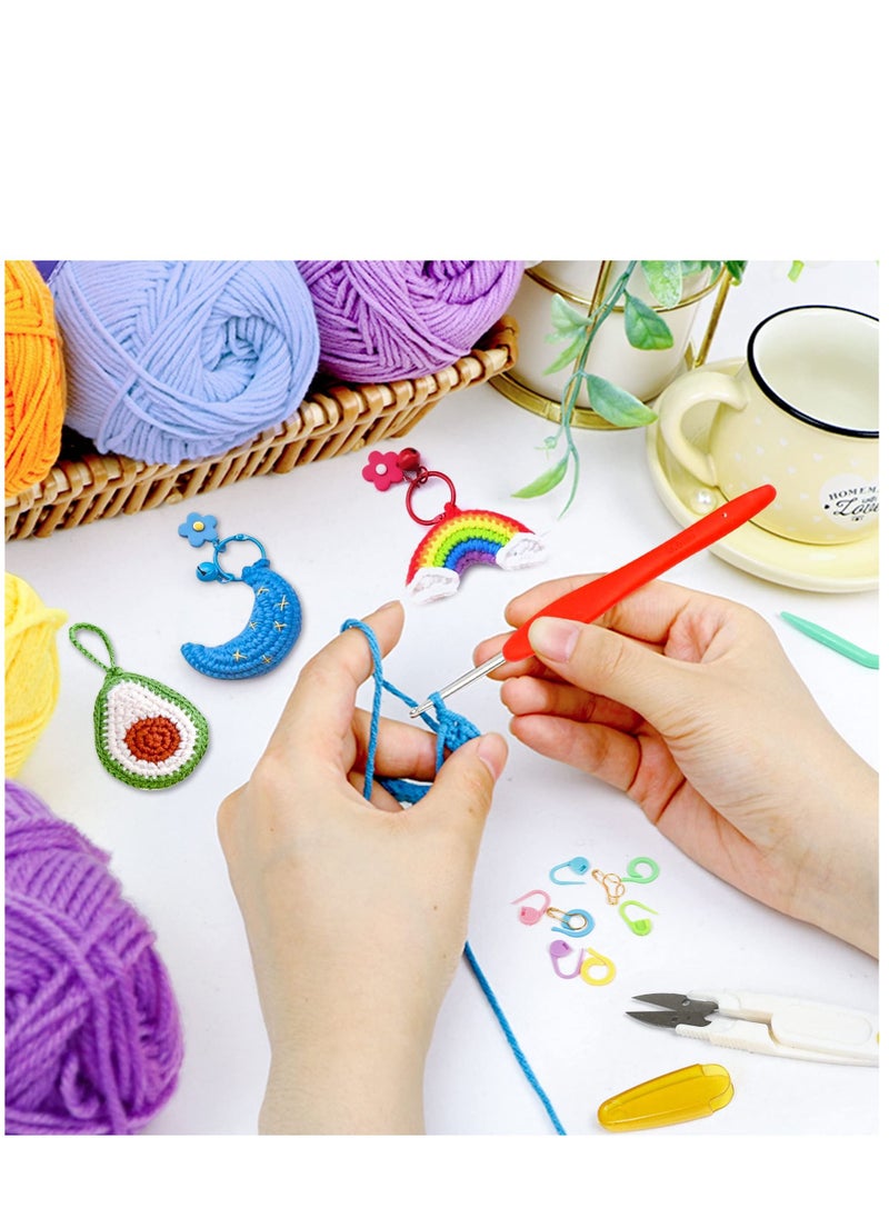 Arabest 113 Piece Crochet Hook and Yarn Set, Crochet Accessory Set, Includes Ergonomic Crochet Hooks, Knitting Needles and more!  - Image 4