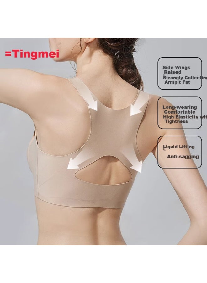 Gracewell Posture Corrector Front Closure Push Up Bra For Women Anti-sagging Back Support Bra Correct Hunchback Open Shoulder Shaping Seamless Sports Bra - Image 3
