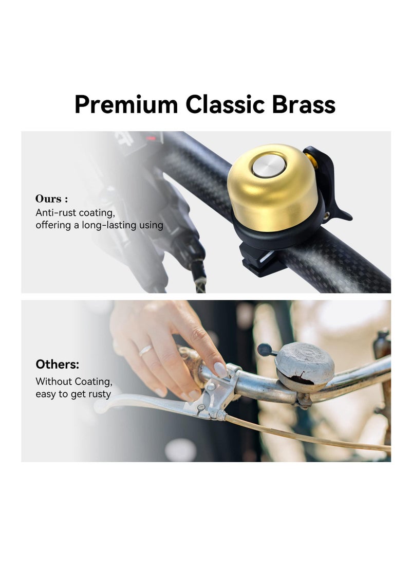 Sweet seven Bicycle Bell for Apple AirTag Anti-Theft Bicycle Bell by Waterproof Classic Brass Holder Road&Mountain Bike Can Put GPS Anti-Loss Device Bell Fits 0.82 to 0.9 Inch Handlebars(Gold) - Image 5
