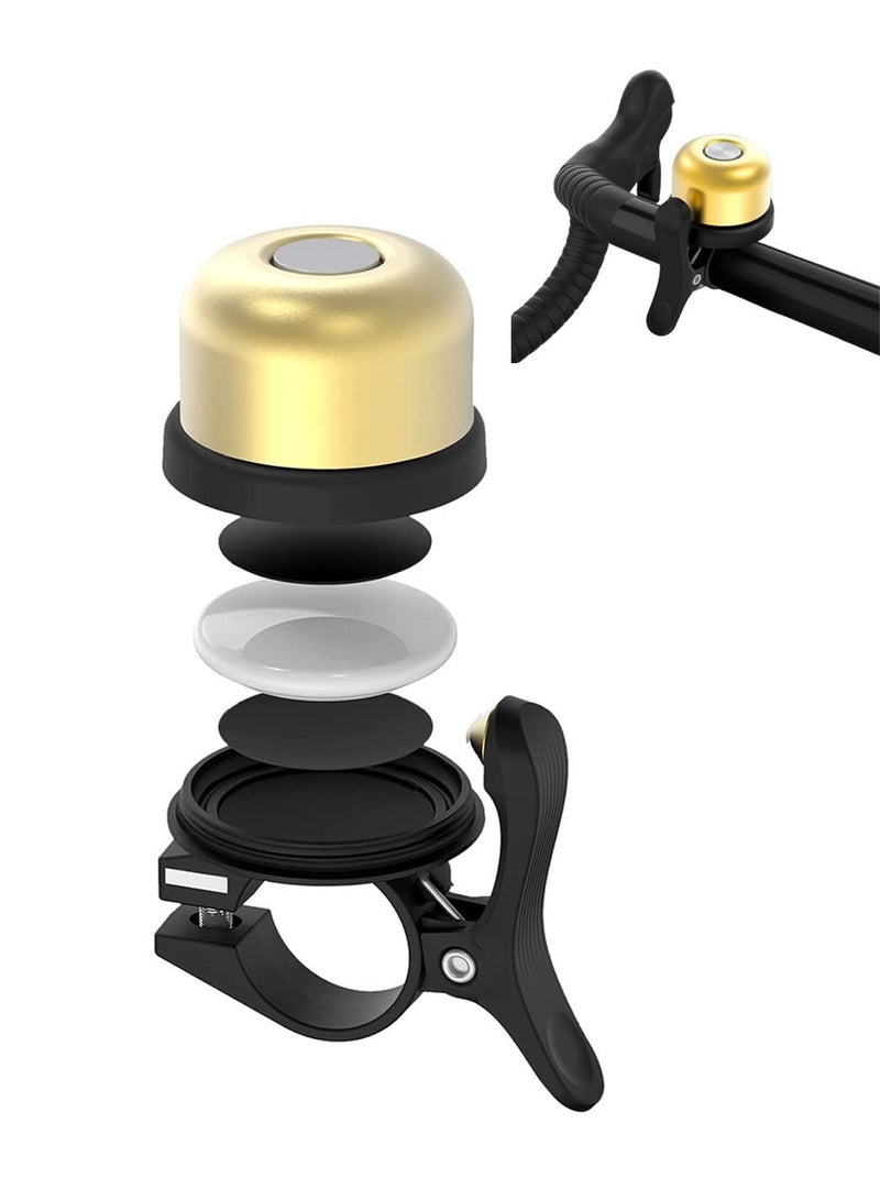 Sweet seven Bicycle Bell for Apple AirTag Anti-Theft Bicycle Bell by Waterproof Classic Brass Holder Road&Mountain Bike Can Put GPS Anti-Loss Device Bell Fits 0.82 to 0.9 Inch Handlebars(Gold) - Image 1