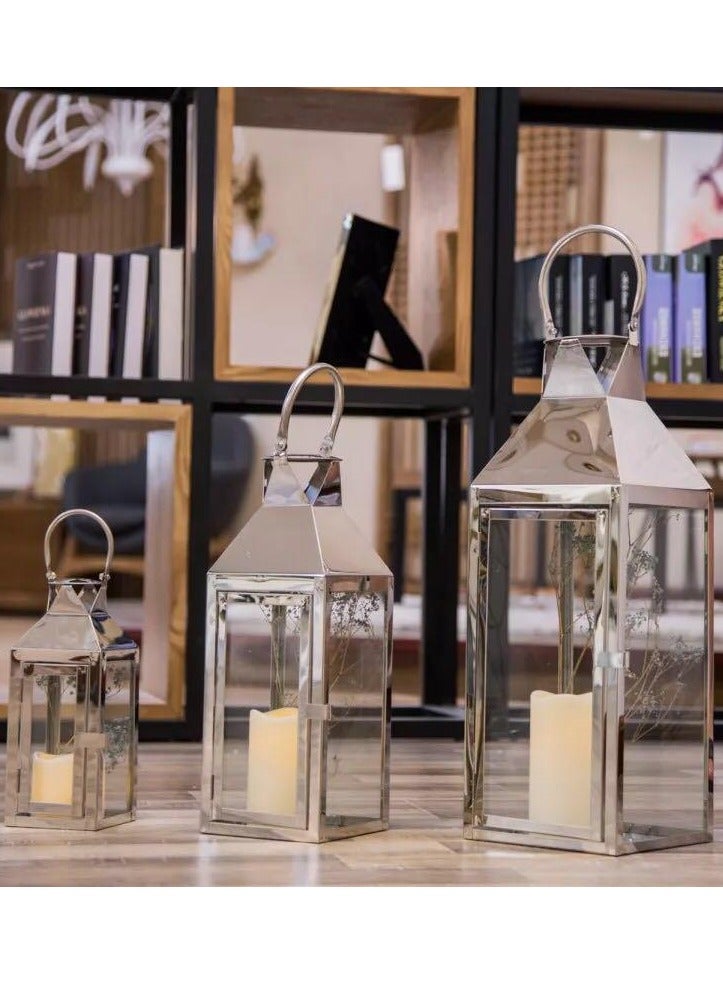 ليفينج مجموعة فوانيس رمضان 3 قطع/ فضي - Image 3