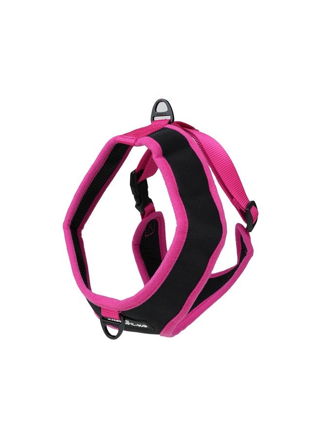 إيميلي بيتس حزام للكلاب بدون اختناق فوق الرأس، حزام صدر قابل للتعديل بثلاث طبقات من شبكة مسامية مع مشبك سريع الفك، وردي، مقاس كبير - Image 1