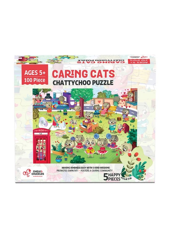 Chalk and Chuckles Chattychoo Cat 100 Piece Jigsaw Puzzle for Kids Ages 5-10 Years Educational Puzzle, Social Emotion Skills- Activity Box - Image 1