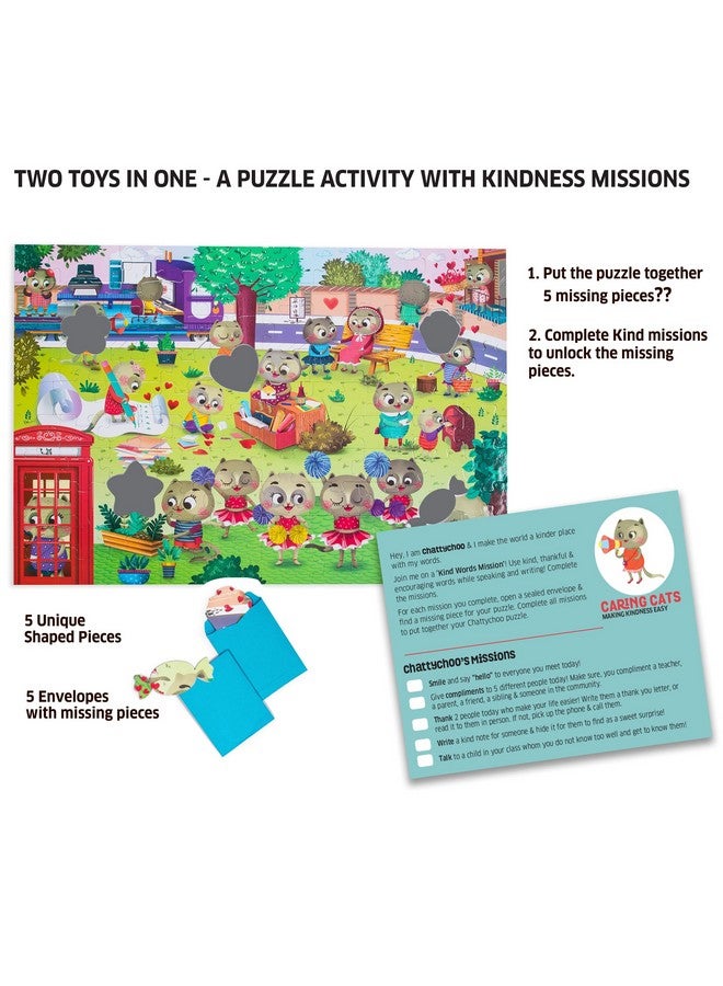 Chalk and Chuckles Chattychoo Cat 100 Piece Jigsaw Puzzle for Kids Ages 5-10 Years Educational Puzzle, Social Emotion Skills- Activity Box - Image 3
