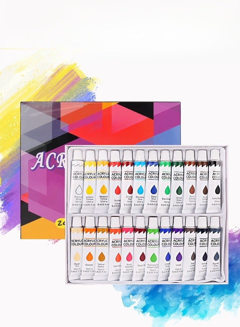 12ML Hand-Painted Graffiti Acrylic Paint Set 24 Colors - Image 1