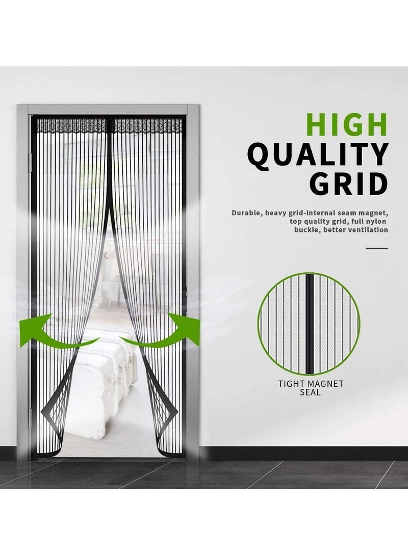 NIBEMINENT Magnetic Fly Screen Door, Heavy-Duty Anti Mosquito Mesh No Gap,Super Quiet, No Drilling, Washable Mesh, Keep Fresh Air in & Bugs Out Balcony Sliding Living Room Children's Room  - Image 3