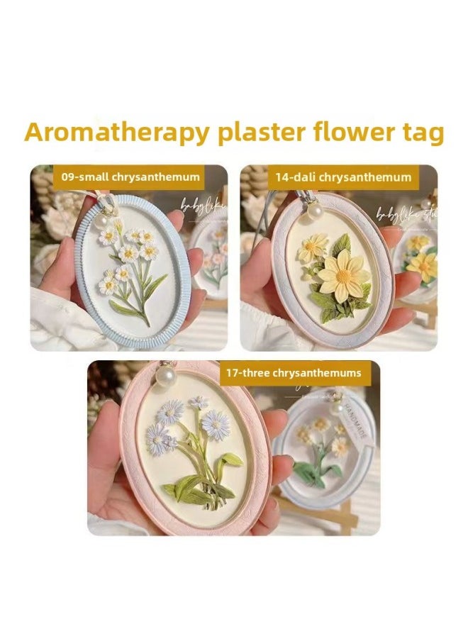 Listing Diy2024 Gypsum Doll Colored Graffiti Flower Card Stall Stone Graffiti Gypsum Doll Toy-Color:Daisy + Dali Chrysanthemum + Three Daisies + Ribbon + Drawing [white Embryo Without Paint]  - Image 1