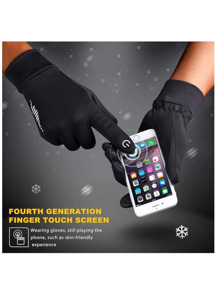 Cuken Winter Gloves Men Women Touch Screen Water Resistant Thermal, Work Gloves Driving Gloves Cycling Gloves Hiking Gloves Touch Screen Glove Cold Weather Warm Gloves Freezer for Running Driving Cycling Working Hiking Windproof Warm Gifts, Black - Image 3