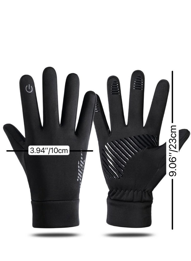 Cuken Winter Gloves Men Women Touch Screen Water Resistant Thermal, Work Gloves Driving Gloves Cycling Gloves Hiking Gloves Touch Screen Glove Cold Weather Warm Gloves Freezer for Running Driving Cycling Working Hiking Windproof Warm Gifts, Black - Image 2