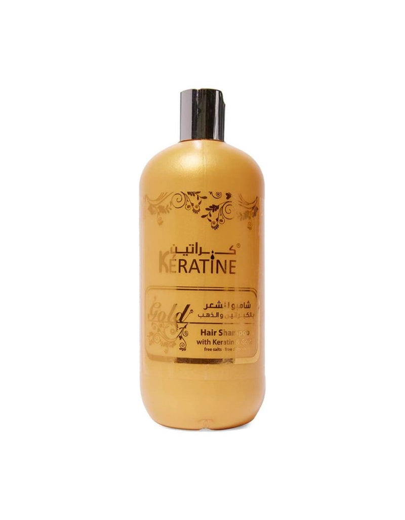 Keratine Hair Shampoo with Keratin & Gold for Strengthening, Nourishing and Shine 500ml