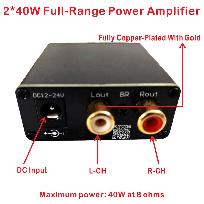 مكبر صوت مكتبي كامل النطاق مزود بمدخل صوت 3.5 ملم، 2 × 40 واط عالي الدقة، إمداد طاقة DC12-24V، صندوق مكبر صوت واحد. - Image 4