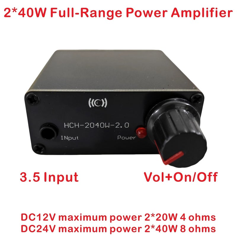 مكبر صوت مكتبي كامل النطاق مزود بمدخل صوت 3.5 ملم، 2 × 40 واط عالي الدقة، إمداد طاقة DC12-24V، صندوق مكبر صوت واحد. - Image 5