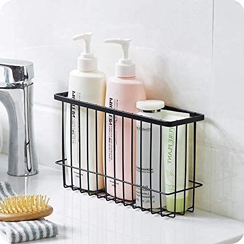 Kazenzo MultiFunctional Self Adhesive Bathroom Shower Caddy Hanging Storage Basket for Wall Mounted Sink Sponge Holder Cosmetic Shampoo Conditioner Bottle Stand - Image 1