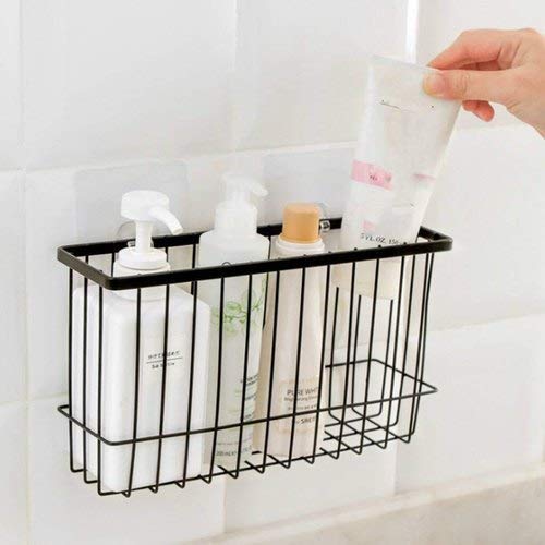 Kazenzo MultiFunctional Self Adhesive Bathroom Shower Caddy Hanging Storage Basket for Wall Mounted Sink Sponge Holder Cosmetic Shampoo Conditioner Bottle Stand - Image 4