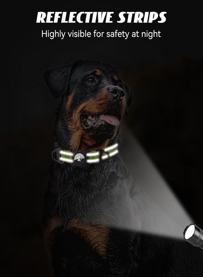 Joytale Airtag Dog Collar, Reflective Pet Collar with Waterproof AirTag Holder, Dual D-Rings, Soft Padded Adjustable for Medium Dogs, Green, M - Image 5