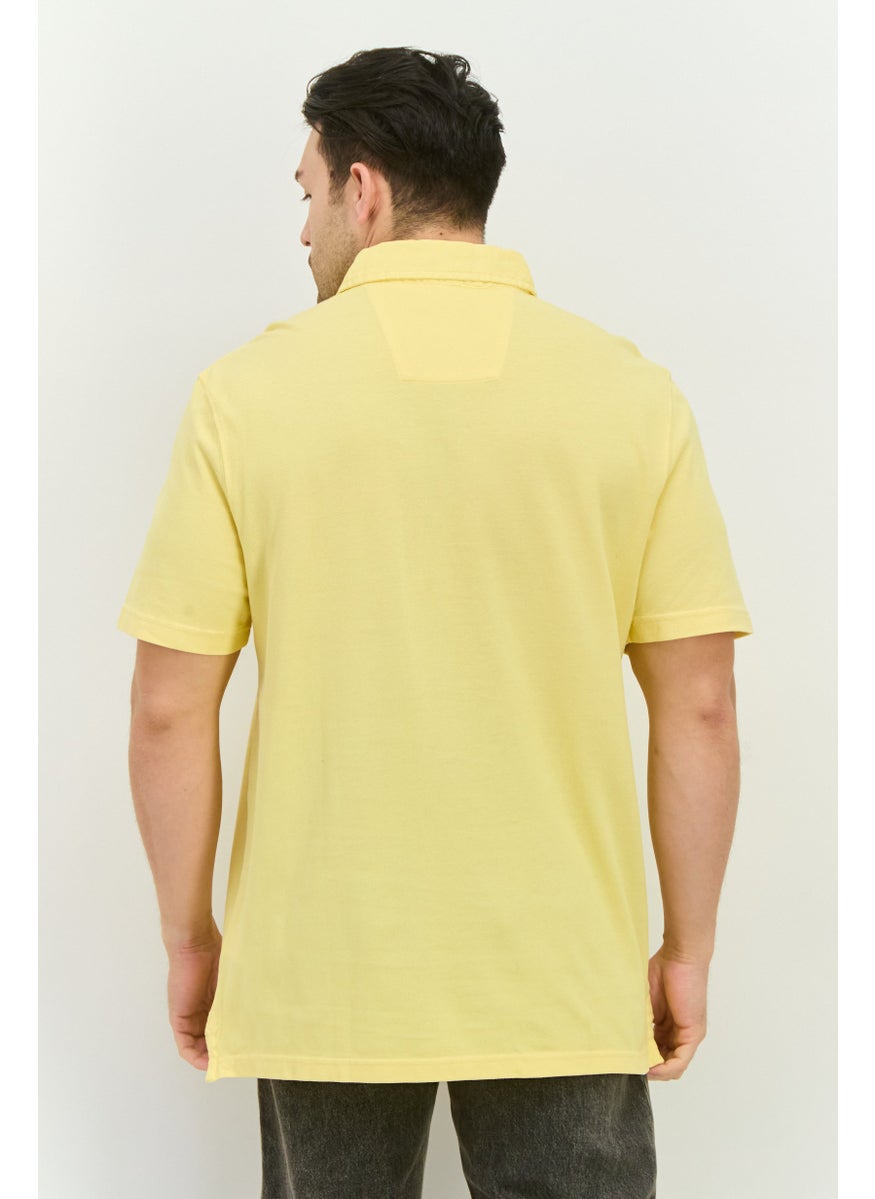 NAUTICA Men Regular Fit Embroidered Logo  Short Sleeves Polo, Yellow  - Image 3