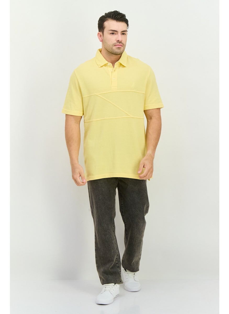 NAUTICA Men Regular Fit Embroidered Logo  Short Sleeves Polo, Yellow  - Image 4