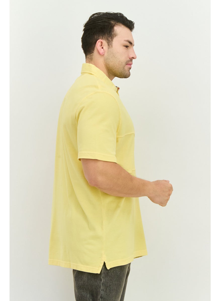 NAUTICA Men Regular Fit Embroidered Logo  Short Sleeves Polo, Yellow  - Image 2