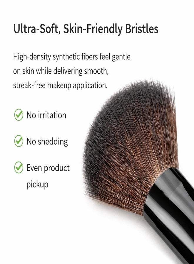 CAVERNSHOP 24 in 1 Professional Makeup Brush Set with PU Leather Case | Soft Synthetic Bristles | Full Face Makeup Brushes for Foundation, Powder, Blush, Eyeshadow & Lip - Image 3