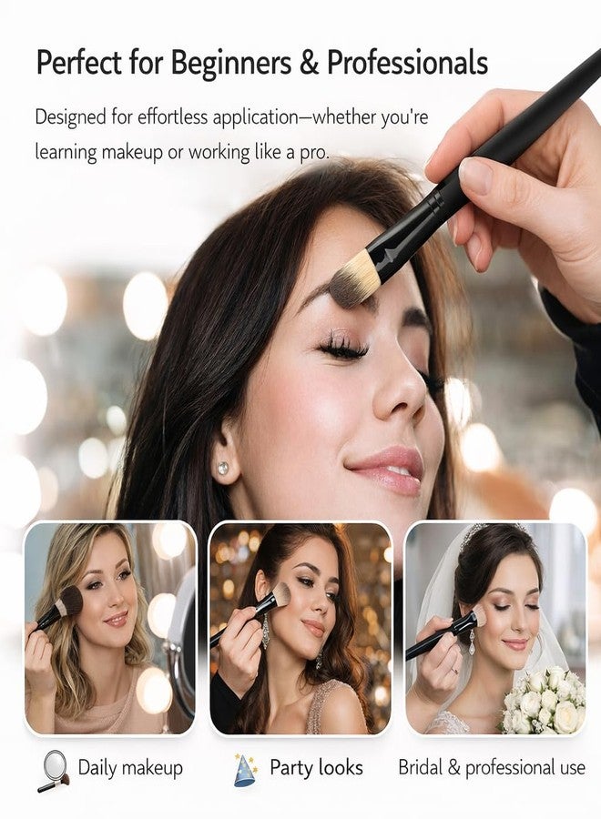 CAVERNSHOP 24 in 1 Professional Makeup Brush Set with PU Leather Case | Soft Synthetic Bristles | Full Face Makeup Brushes for Foundation, Powder, Blush, Eyeshadow & Lip - Image 5