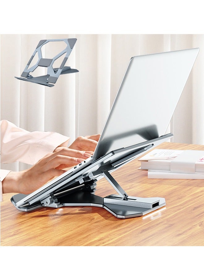 Alloy Laptop Holders  5-Level Adjustment Computer Stand Foldable Tablet Stand Efficient Heat Dissipation Stable Non-slip Ergonomic for Tablets, Laptops, Books / 9.37" × 9.21"  - Image 1