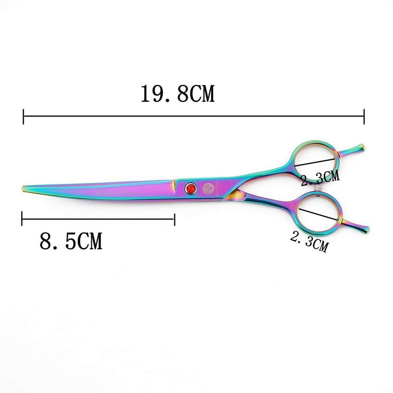 Purple Dragon 7.0 inch Rhinestone Decoration 3PCS Pet Grooming Scissors Dog Hair Cutting & Thinning Shears Set - Image 4