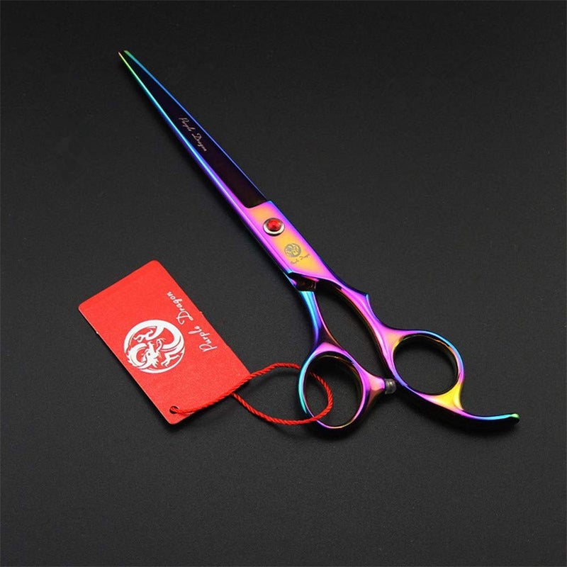 Purple Dragon 7.0 inch Rhinestone Decoration 3PCS Pet Grooming Scissors Dog Hair Cutting & Thinning Shears Set - Image 5