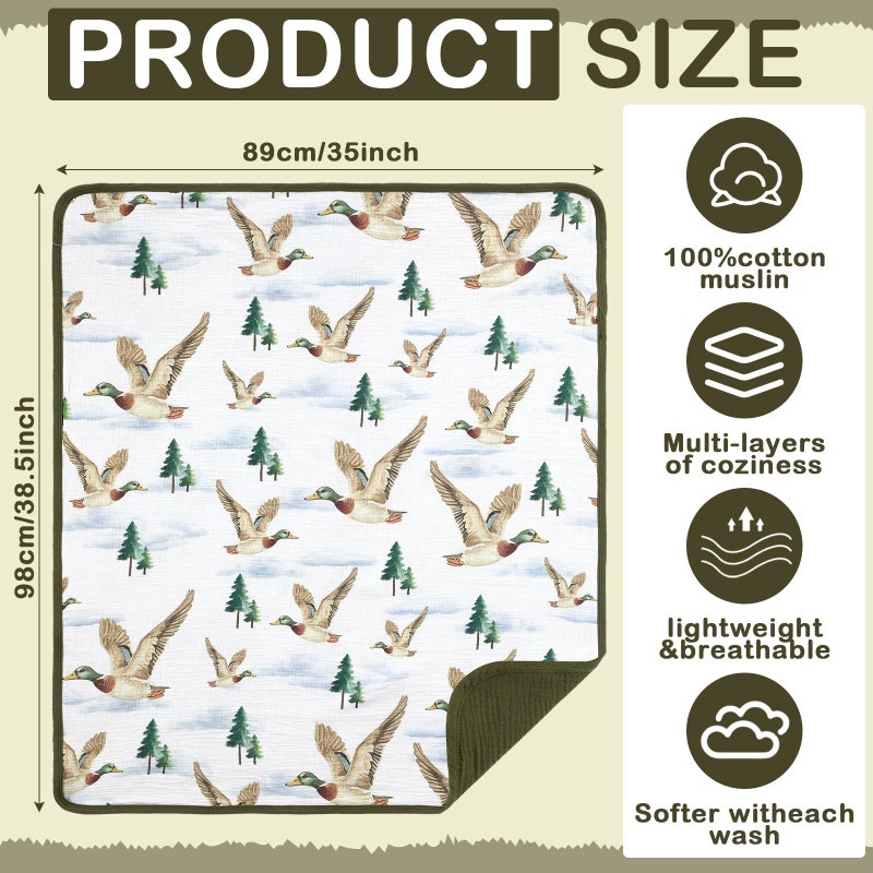 Breling Silly Goose Muslin Baby Blankets for Girls Boys, 100% Cotton Crib Blanket for Infant Toddler, 40 x 36 Inch Soft and Lightweight Nursery Swaddling Wrap - Image 2