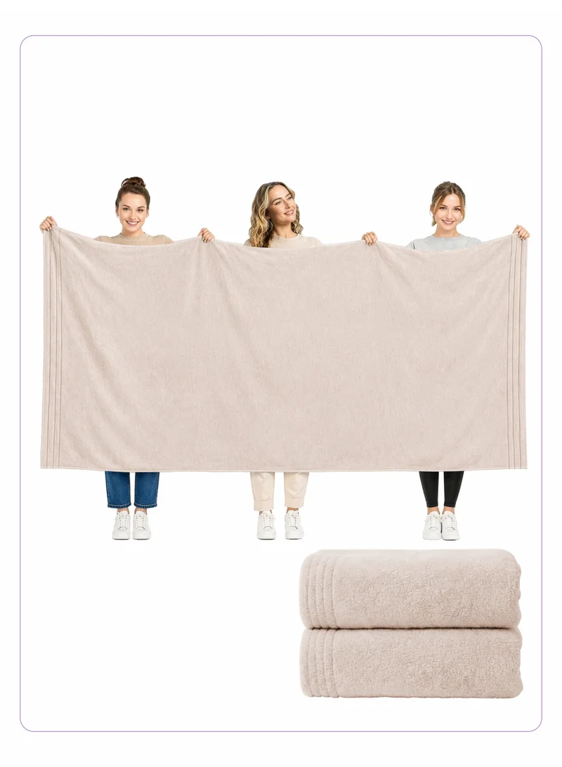 Donetella Bath Sheet (2 Pack , 90 X 180 cm) - Microfiber 330 GSM - Ultra Soft & Highly Absorbent Quick Dry Large Bath Sheet, Lightweight Solid Bath Sheet for Bathroom, Gym, Spa & Travel.