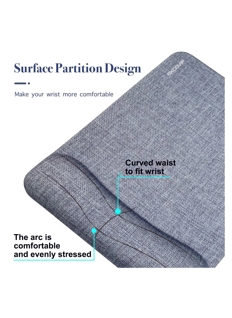 excovip Mouse Pad With Wrist Support, Soft And Comfortable Ergonomic Hand Washable Mouse Mat For Home, Computer, Laptop, MacBook, Office & Travel, Grey  - Image 2