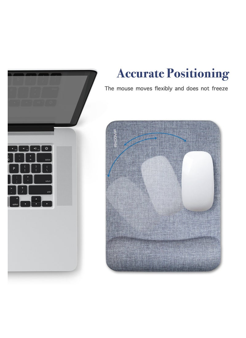 excovip Mouse Pad With Wrist Support, Soft And Comfortable Ergonomic Hand Washable Mouse Mat For Home, Computer, Laptop, MacBook, Office & Travel, Grey  - Image 4