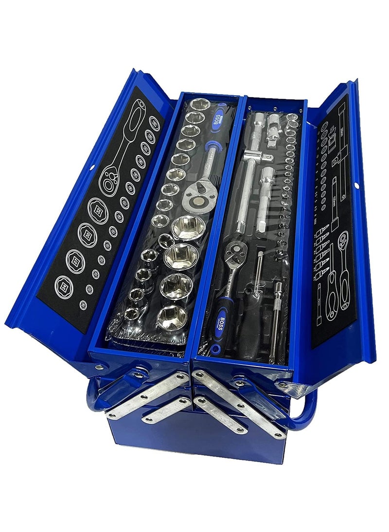 Generic 85-Piece Socket Set Toolbox with Wrenches Versatile Tools for Cars, Home, and Office Professional-Grade Metal Box Toolkit for Precision Repairs and Maintenance Tools Set  - Image 2