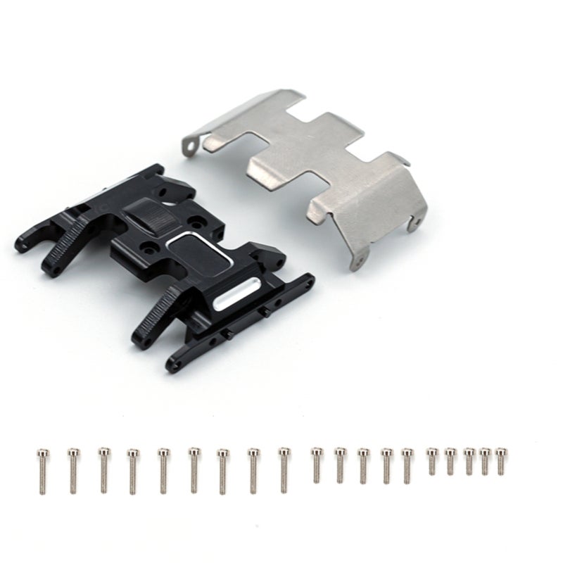 Aluminum Alloy Protection Plate for 1/24 Axial SCX24 RC Car Chassis - High Strength Durable Scratch-Resistant Gearbox Base Replacements in Black - Image 1